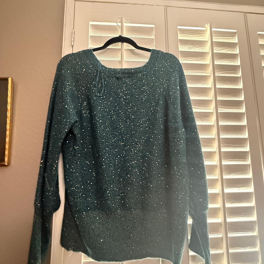 LC Lauren Conrad Sparkling Teal Sweater